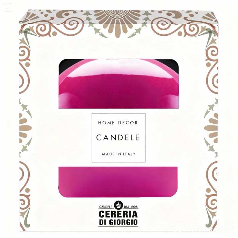 Candela sfera Laccata  Ø 10 cm -  1 pezzo - Fucsia -Home Decor 