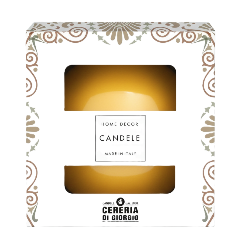 Candela sfera Laccata  Ø 10 cm -  1 pezzo - Senape -Home Decor 