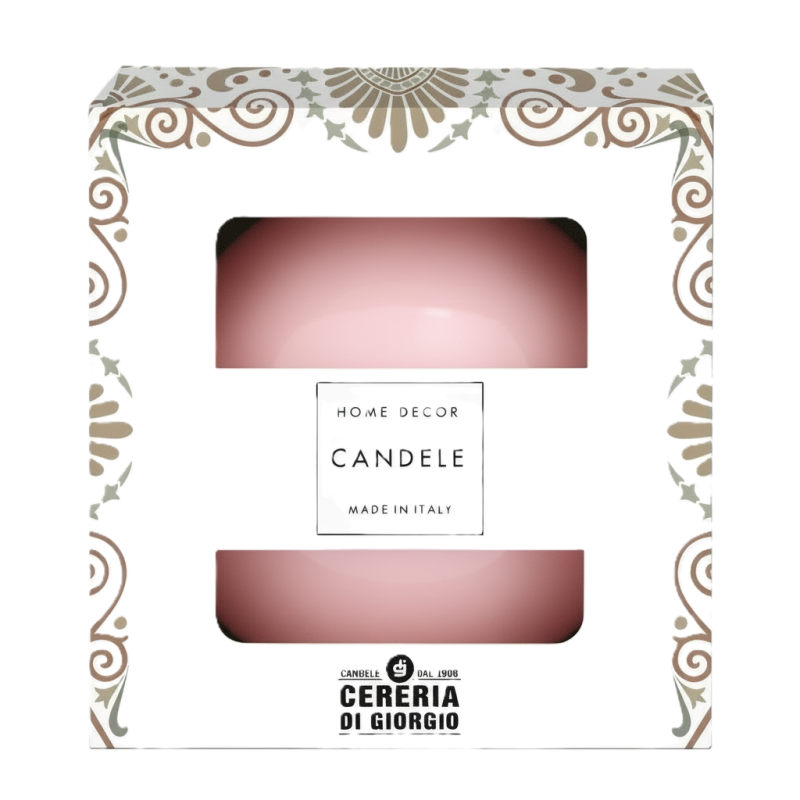 Candela sfera Laccata  Ø 10 cm -  1 pezzo - Rosa Polvere -Home Decor 