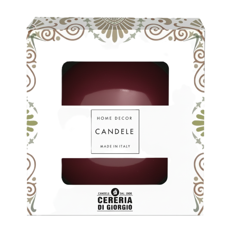 Candela sfera Laccata  Ø 10 cm -  1 pezzo - Borgogna  -Home Decor 