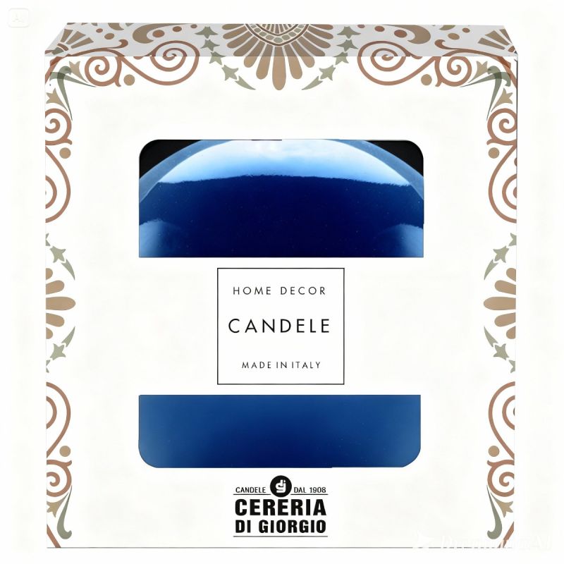 Candela sfera Laccata  Ø 10 cm -  1 pezzo - Blu Dusk -Home Decor 