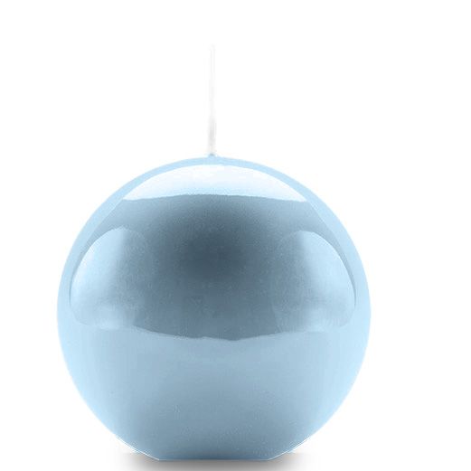 Candela sfera Laccata Ø 10 cm - 1 pezzo - Dusty Blue - Home Decor