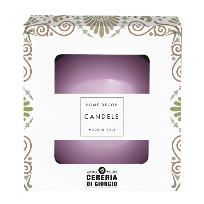 Candela sfera Laccata  Ø 10 cm -  1 pezzo - Viola Polvere  -Home Decor 