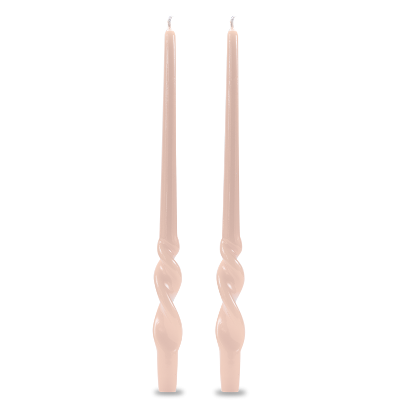 Set 2 candele voluta laccate h 40 cm - Cipria