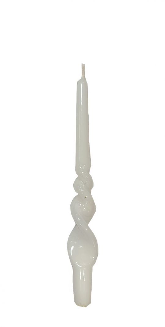 Set 2 candele voluta laccate h 30 cm - Bianco
