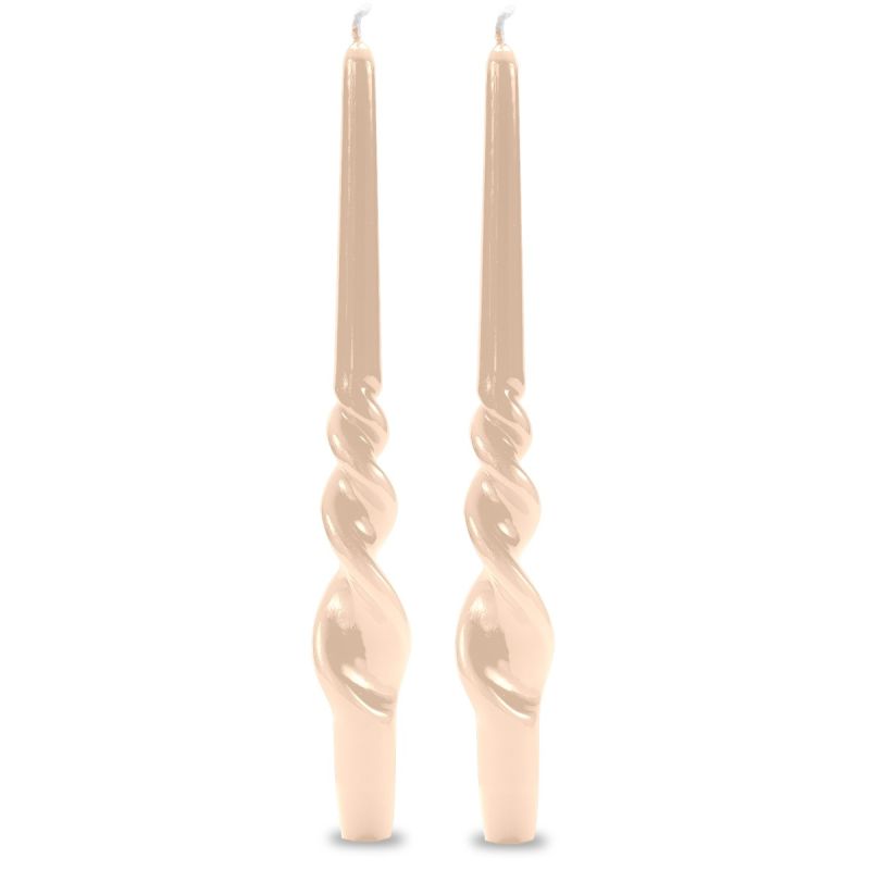 Set 2 candele voluta laccate h 30 cm - Cipria