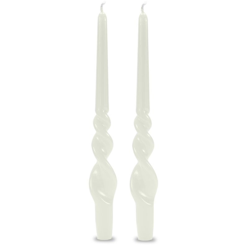 Set 2 candele voluta laccate h 30 cm - Panna