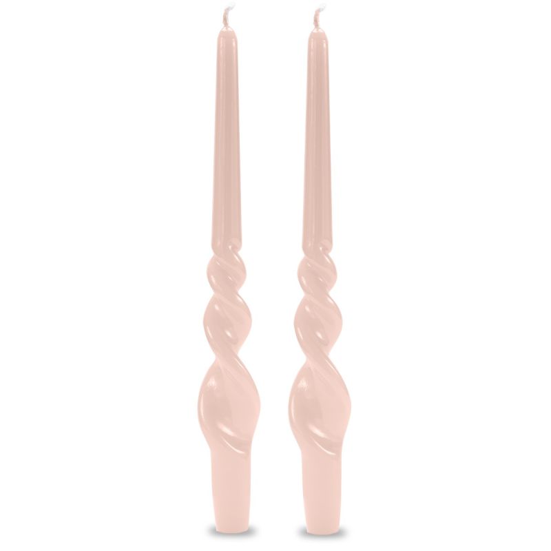 Set 2 candele voluta laccate h 40 cm - Pesca