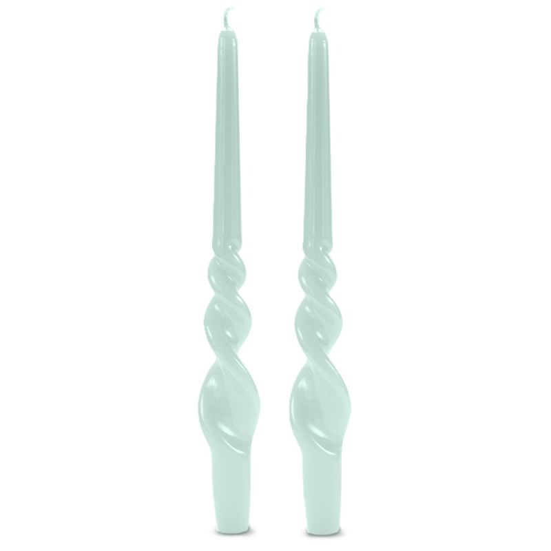 Set 2 candele voluta laccate h 40 cm - Vintage Green