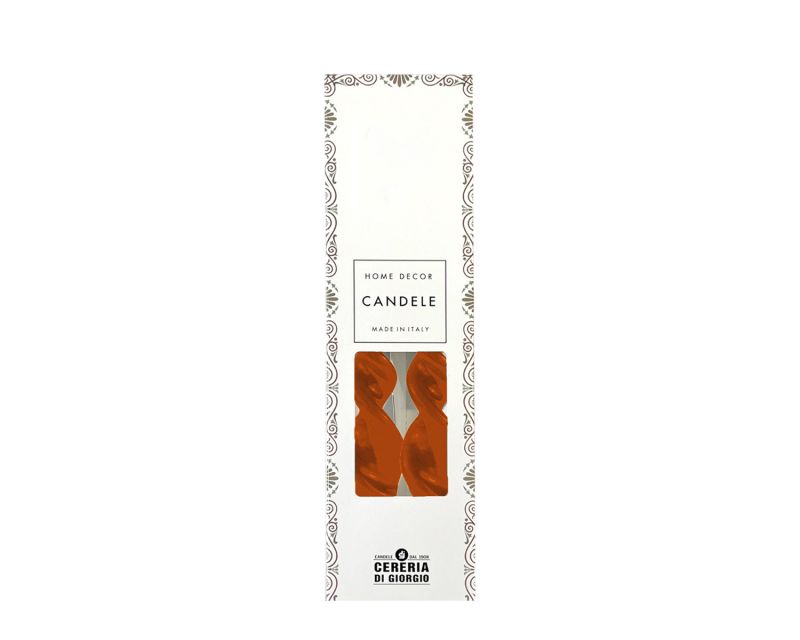 Set 2 candele voluta laccate h 30 cm - Terracotta