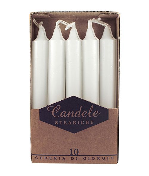 Candele steariche h. 15 cm 10 pezzi