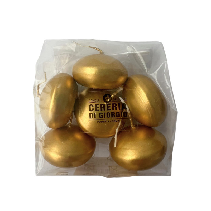 Candele galleggianti Ø 4,5 cm h. 2,7 cm 6 pezzi - Oro