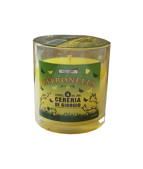 Candela in bicchiere alla citronella