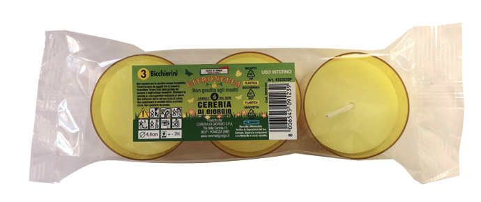 Lumini in plastica alla citronella