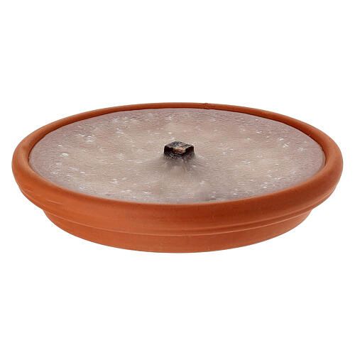 Fiaccola in coccio Ø 17 cm - Cera bianco/avorio