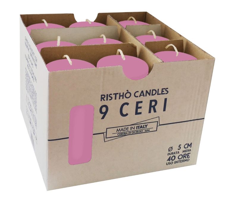 Ceri Ø 5 cm h. 12 cm 9 pezzi - Rosa Polvere
