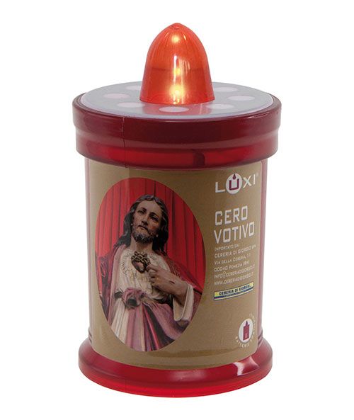 Luxì Santissimo Gesù - Cero votivo elettrico h. 11 cm