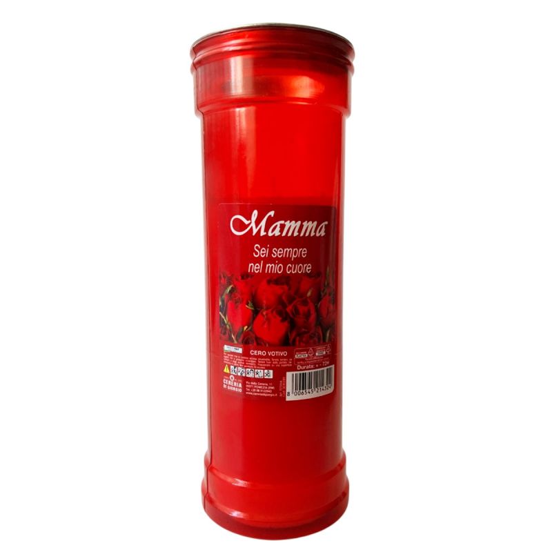 Cero Votivo Rosso P50 con dedica 