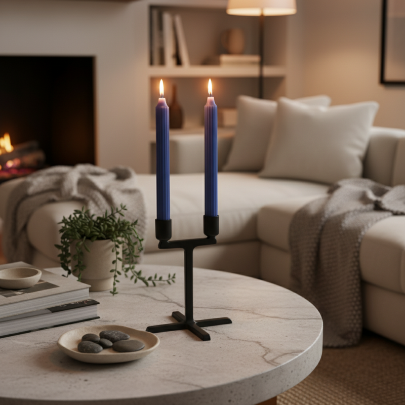Candele Doriche Ø 2,2 cm h. 25 cm 2 pezzi - Blu dusk