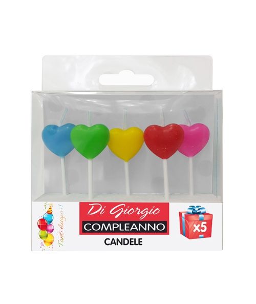 5 Candeline di compleanno glitter - forme assortite