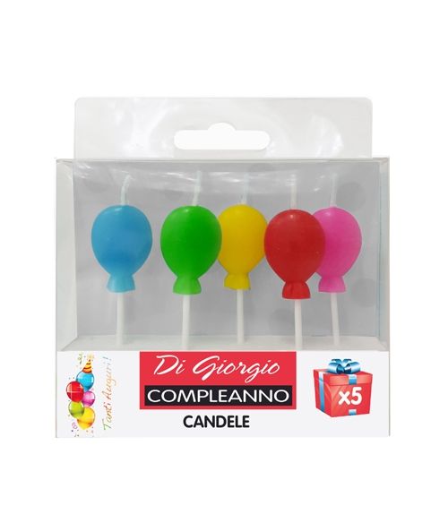 5 Candeline di compleanno glitter - forme assortite