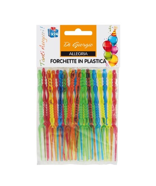 Forchettine da aperitivo colorate - 24 pezzi