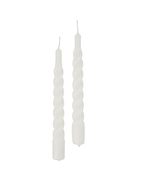 Candele tortiglione Ø 2,2 cm h. 21 cm 50 pezzi - Bianco