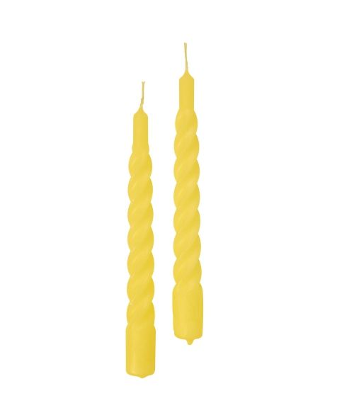 Candele tortiglione Ø 2,2 cm h. 21 cm 50 pezzi - Giallo