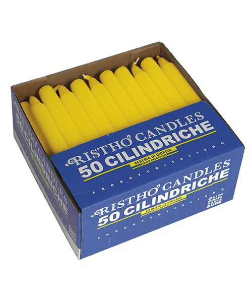 Candele cilindriche Ø 2,1 cm h. 21 cm 50 pezzi - Giallo