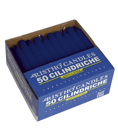 Candele cilindriche Ø 2,1 cm h. 21 cm 50 pezzi - Blu