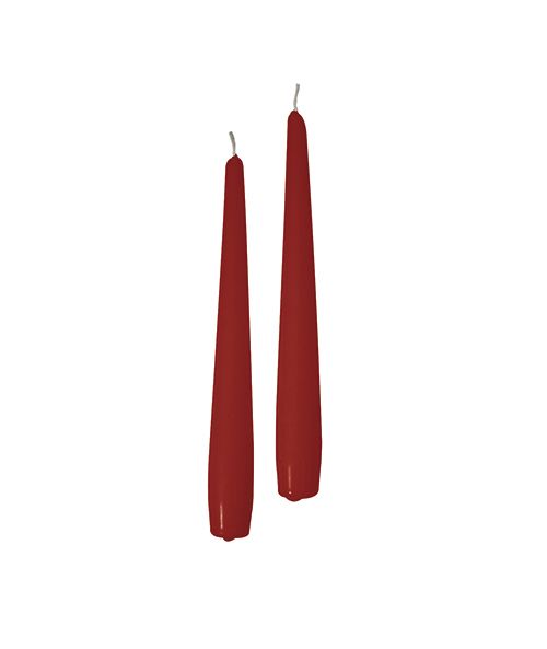 Candele coniche Ø 2,2 cm h. 21 cm 50 pezzi - Rosso