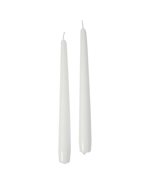 Candele coniche Ø 2,2 cm h. 25 cm 50 pezzi - Bianco