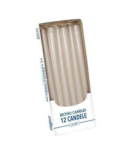 Candele coniche Ø 2,2 cm h. 30 cm 12 pezzi - Avorio