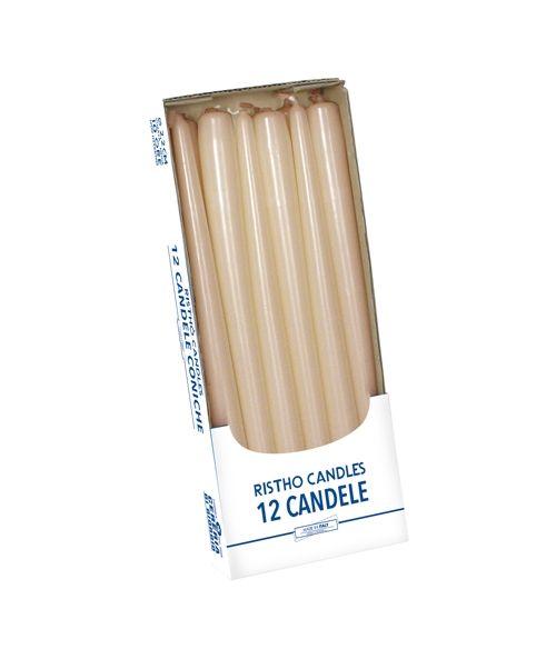 Candele coniche Ø 2,2 cm h. 30 cm 12 pezzi - Panna