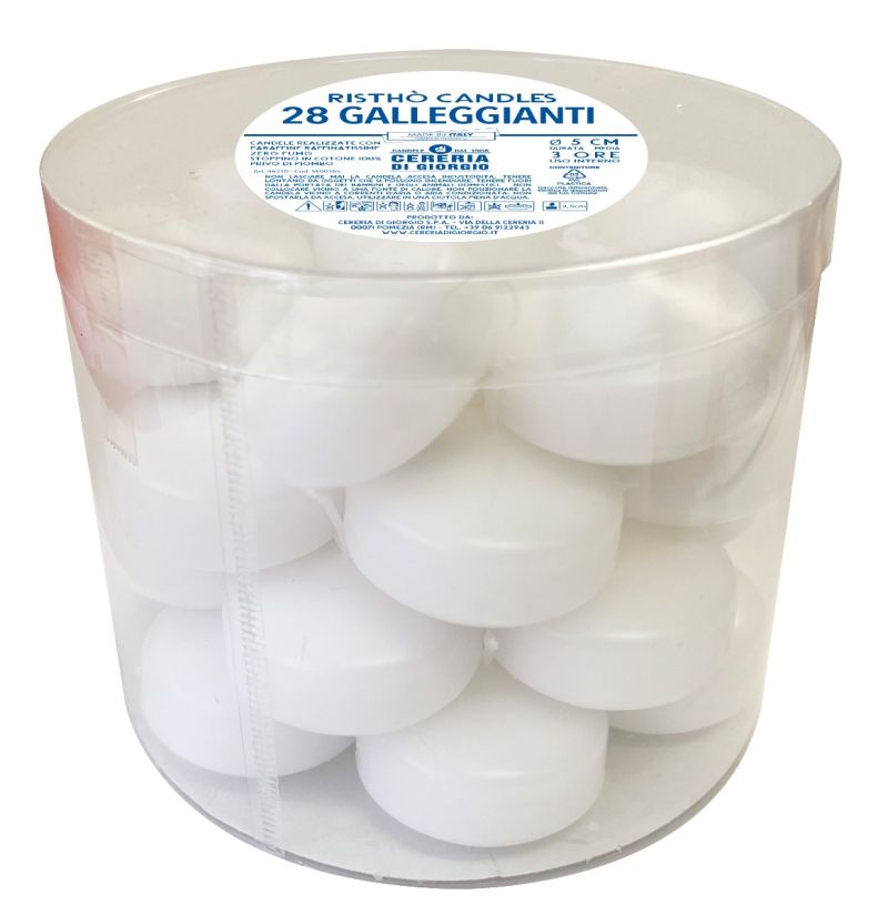 Candele galleggianti Ø 5 cm h. 3 cm 28 pezzi - Bianco