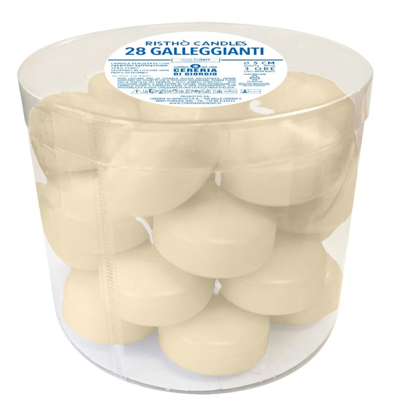 Candele galleggianti Ø 5 cm h. 3 cm 28 pezzi - Avorio