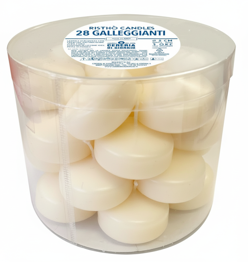 Candele galleggianti Ø 5 cm h. 3 cm 28 pezzi - Panna