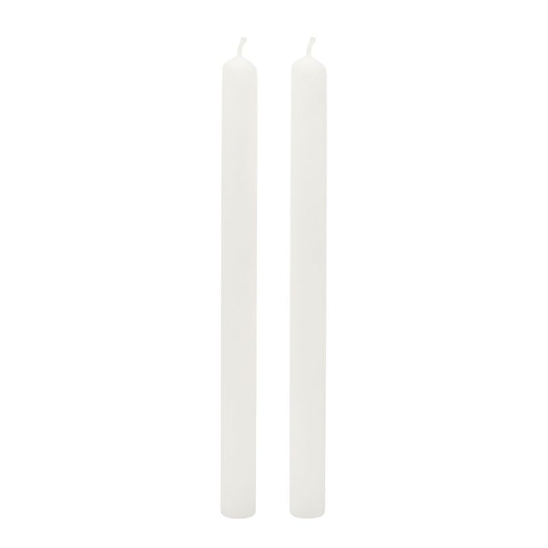 8 Candele Cilindriche  - ∅ 2,2 cm h 25 cm - Bianco