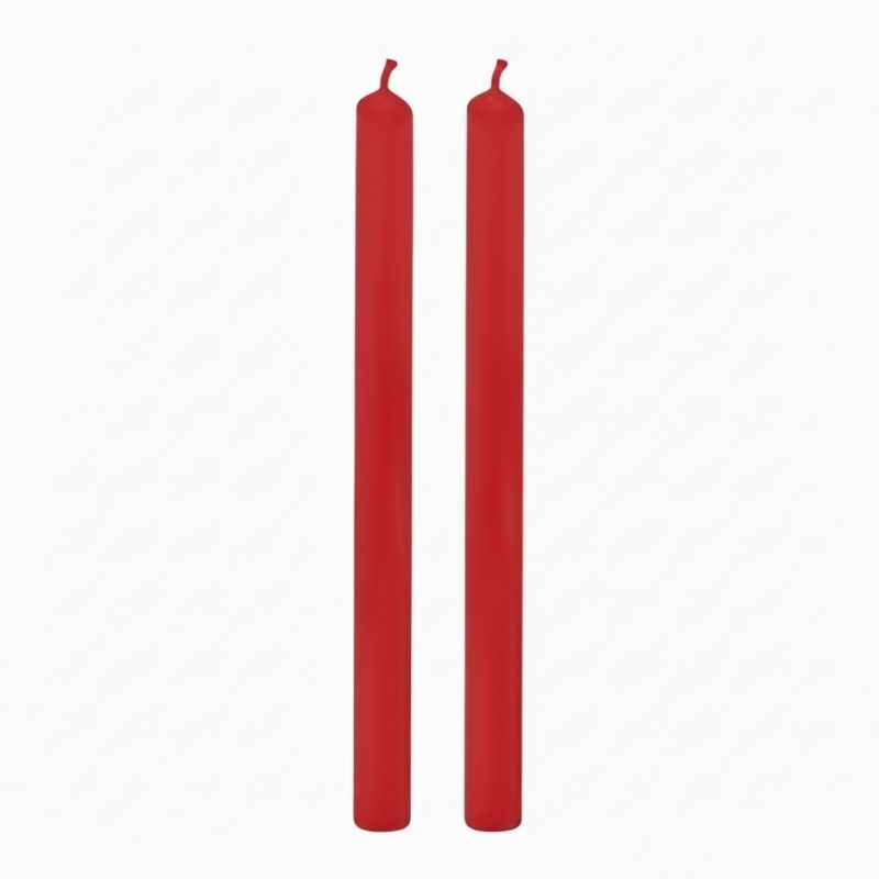 8 Candele Cilindriche  - ∅ 2,2 cm h 25 cm - Rosso