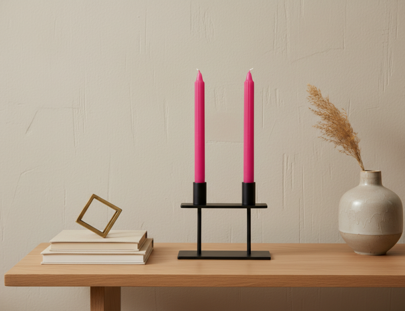 Candele Doriche Ø 2,2 cm h. 25 cm 2 pezzi - Fucsia