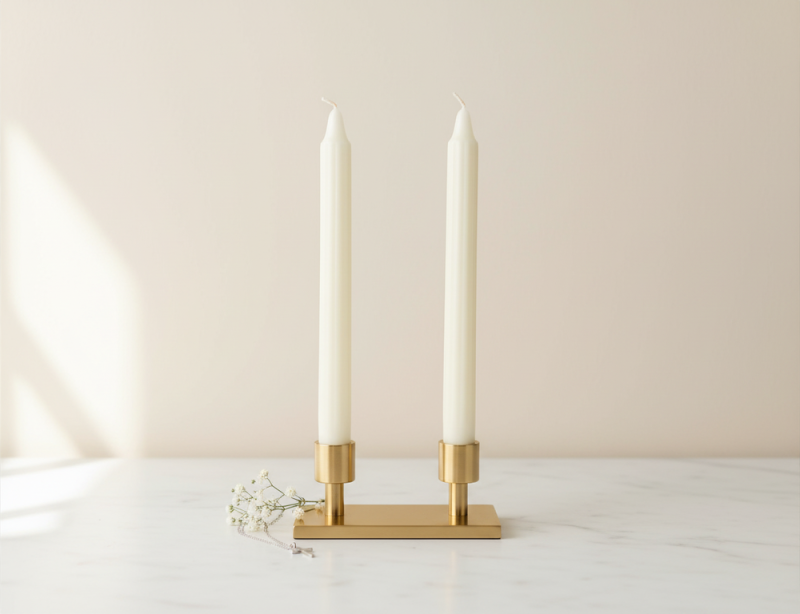Candele Doriche Ø 2,2 cm h. 25 cm 2 pezzi - Panna