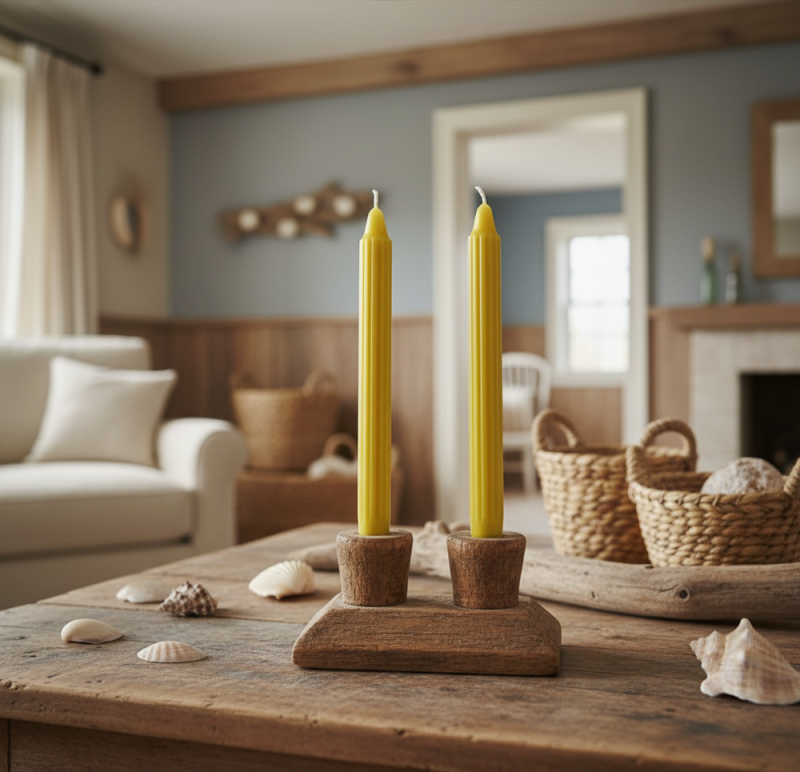 Candele Doriche Ø 2,2 cm h. 25 cm 2 pezzi - Senape