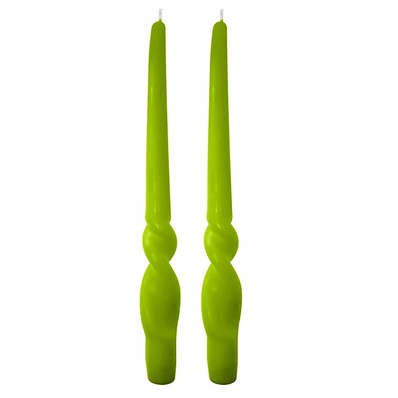 Set da 4 candele artigianali con spirale Voluta - Altezza 30 cm -Pistacchio