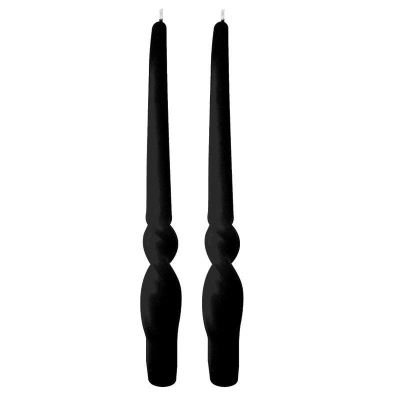 Set da 4 candele artigianali con spirale Voluta - Altezza 30 cm -Nero