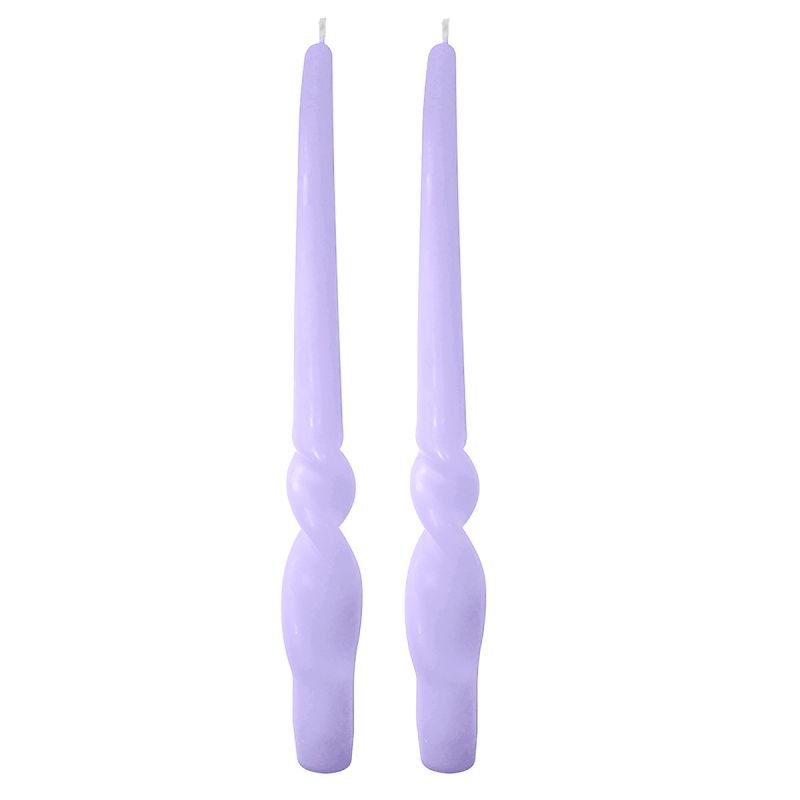 Set da 4 candele artigianali con spirale Voluta - Altezza 30 cm - Viola Polvere