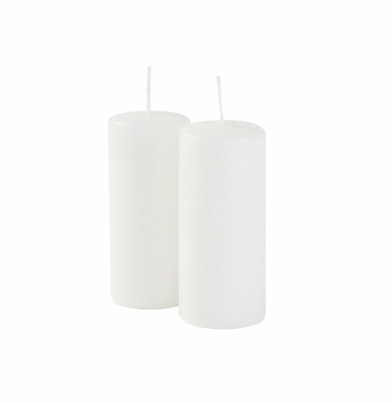 12 Candele Cero diametro 6 cm altezza 10 cm - Bianco