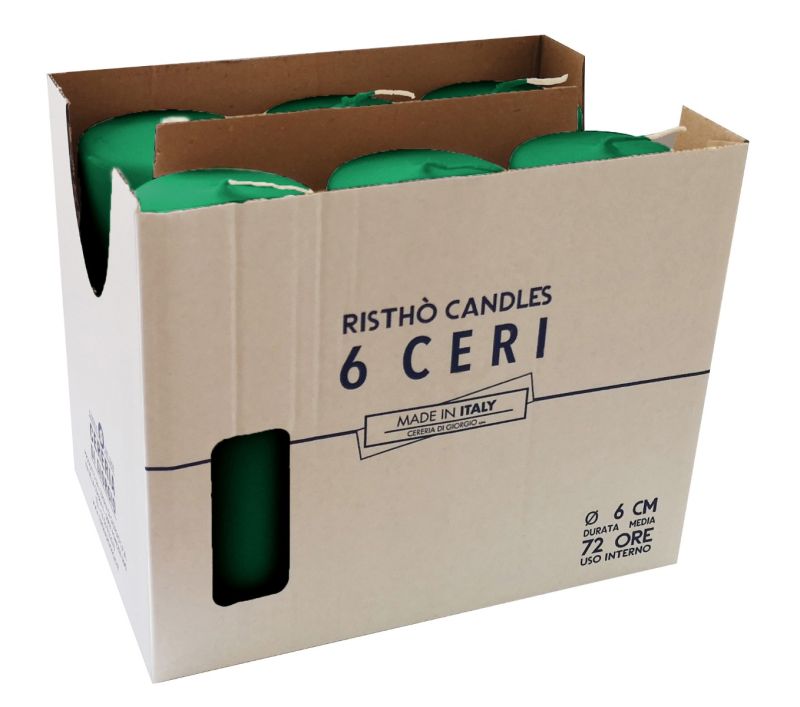 Ceri Ø 6 cm h. 15 cm 6 pezzi -Verde Scuro