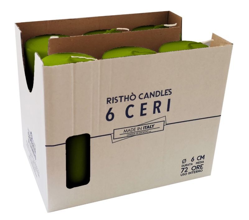 Ceri Ø 6 cm h. 15 cm 6 pezzi - Pistacchio