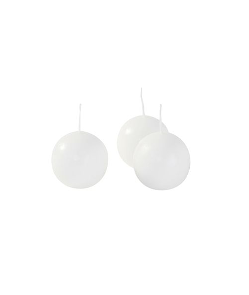 Candele sfera Ø 3 cm 20 pezzi - Bianco