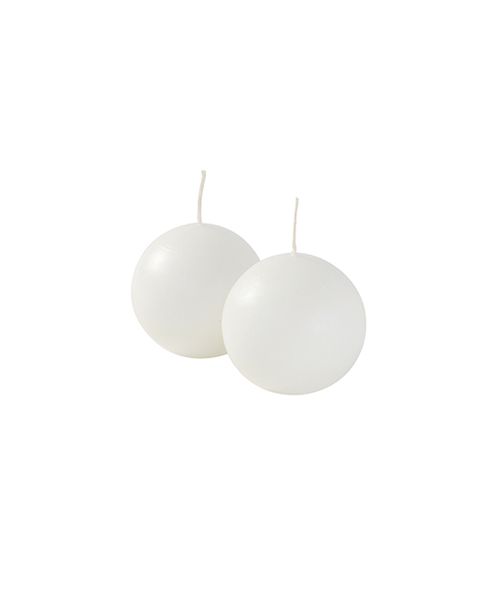 Candele sfera Ø 4,5 cm 12 pezzi - Bianco
